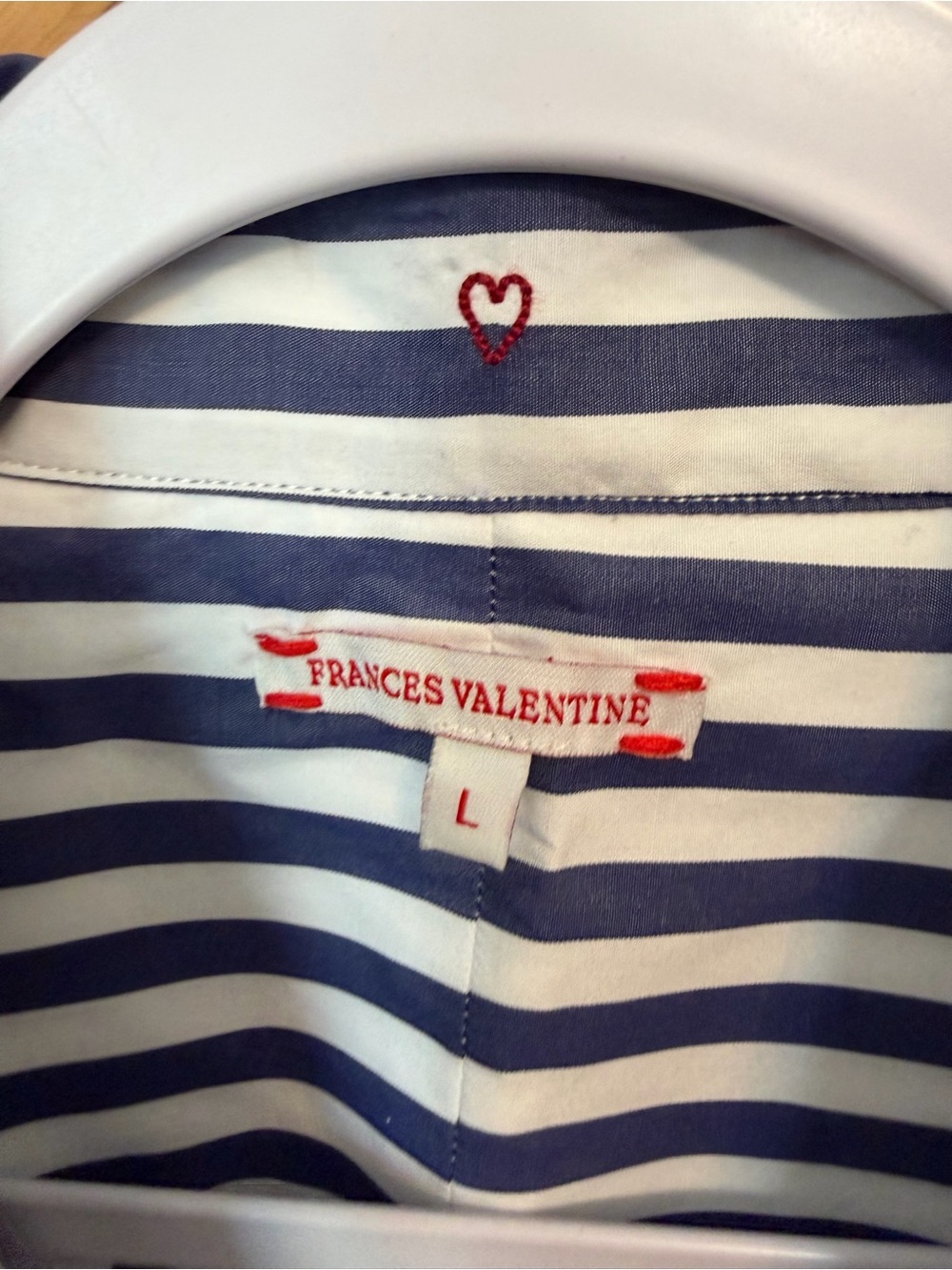 Frances Valentine Perfect Button Down Striped Large Classic Business Casual - Picture 2 of 4